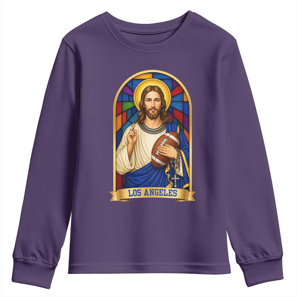 Los Angeles Jesus Game Day Faith Youth Sweatshirt Christian Sports Fan Pride