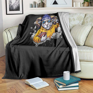 Los Angeles Sports Fan Gift Throw Blanket Angry Ram Face Cracked Wall