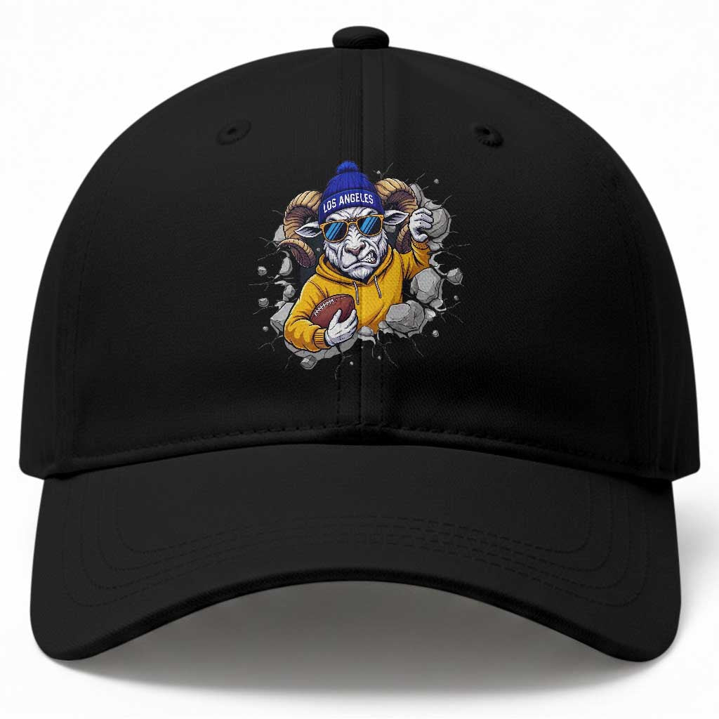 Los Angeles Sports Fan Gift Baseball Cap Angry Ram Face Cracked Wall TS12 Print Your Wear
