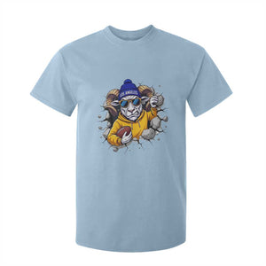 Los Angeles Sports Fan Gift T Shirt For Kid Angry Ram Face Cracked Wall