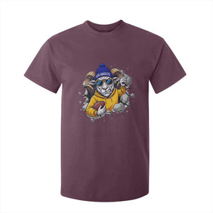 Los Angeles Sports Fan Gift T Shirt For Kid Angry Ram Face Cracked Wall