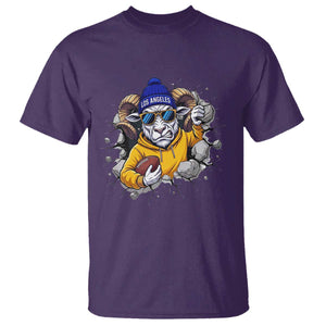 Los Angeles Sports Fan Gift T Shirt Angry Ram Face Cracked Wall