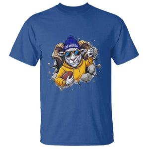 Los Angeles Sports Fan Gift T Shirt Angry Ram Face Cracked Wall