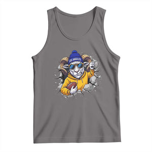 Los Angeles Sports Fan Gift Tank Top Angry Ram Face Cracked Wall