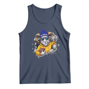 Los Angeles Sports Fan Gift Tank Top Angry Ram Face Cracked Wall