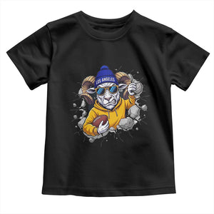 Los Angeles Sports Fan Gift Toddler T Shirt Angry Ram Face Cracked Wall
