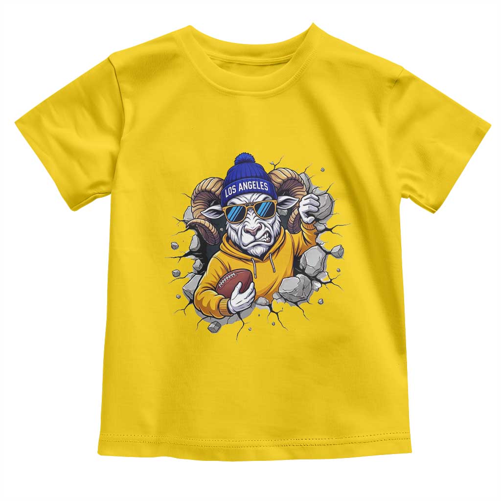 Los Angeles Sports Fan Gift Toddler T Shirt Angry Ram Face Cracked Wall