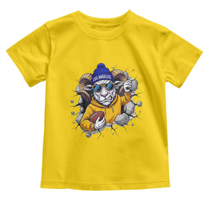Los Angeles Sports Fan Gift Toddler T Shirt Angry Ram Face Cracked Wall