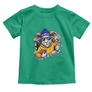 Los Angeles Sports Fan Gift Toddler T Shirt Angry Ram Face Cracked Wall