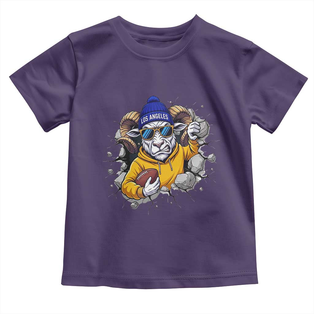 Los Angeles Sports Fan Gift Toddler T Shirt Angry Ram Face Cracked Wall