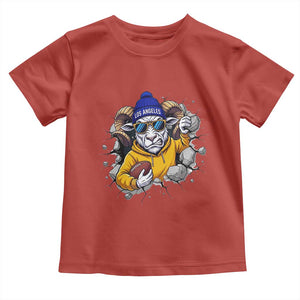 Los Angeles Sports Fan Gift Toddler T Shirt Angry Ram Face Cracked Wall