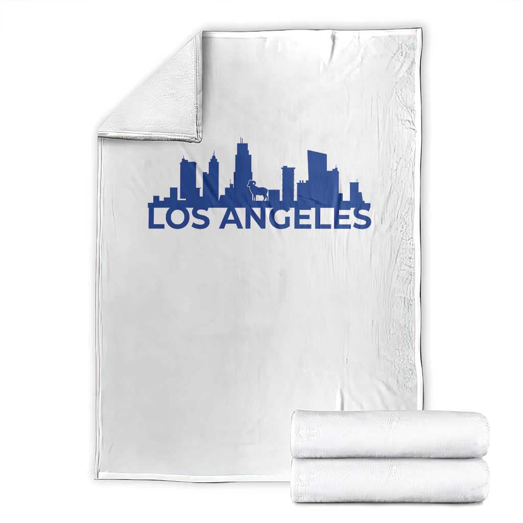 Vintage Los Angeles Skyline Ram Fan Throw Blanket Football Lover Gift TS12 White Print Your Wear