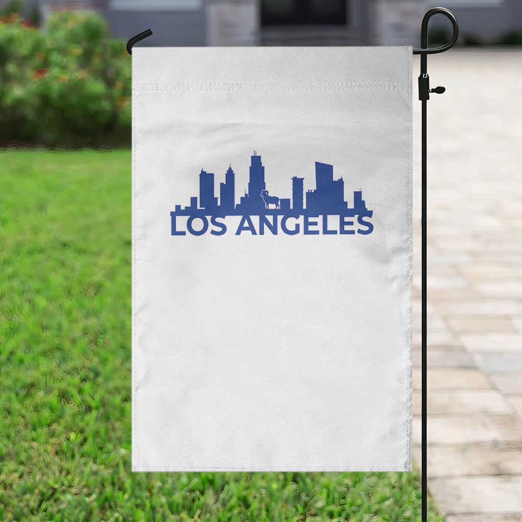 Vintage Los Angeles Skyline Ram Fan Garden Flag Football Lover Gift