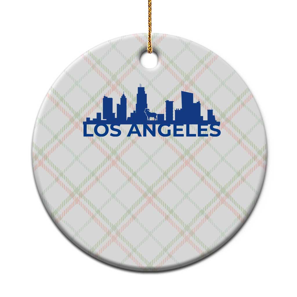Vintage Los Angeles Skyline Ram Fan Ceramic Ornament Football Lover Gift
