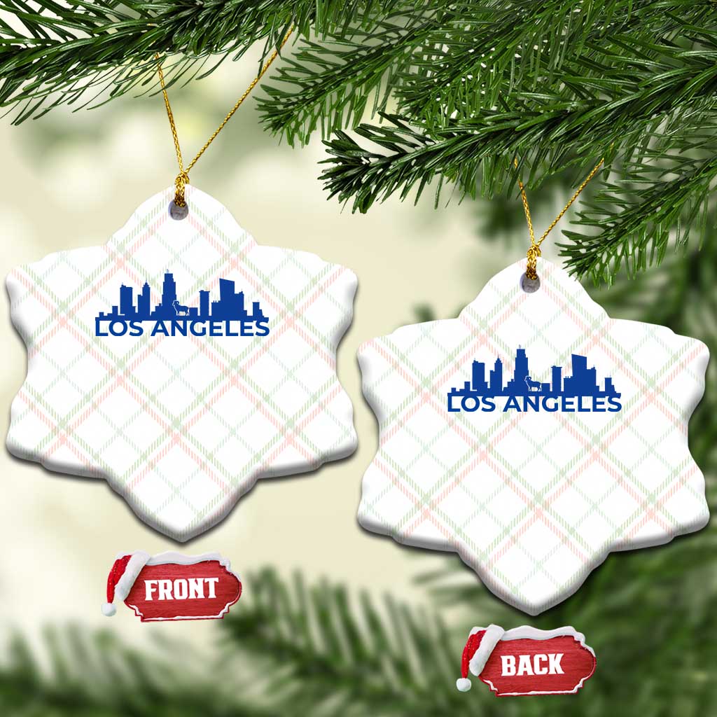 Vintage Los Angeles Skyline Ram Fan Ceramic Ornament Football Lover Gift