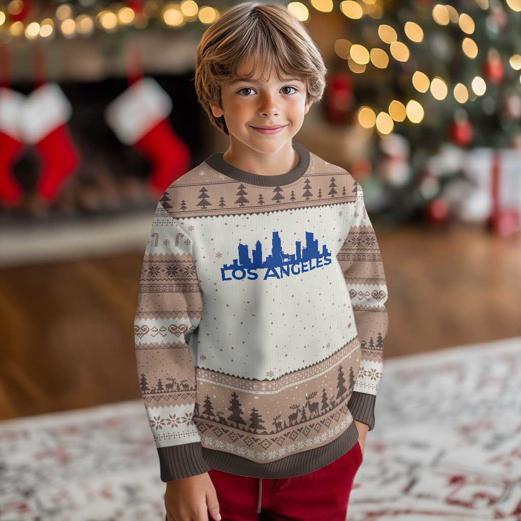 Vintage Los Angeles Skyline Ram Fan Ugly Christmas Sweater Football Lover Gift