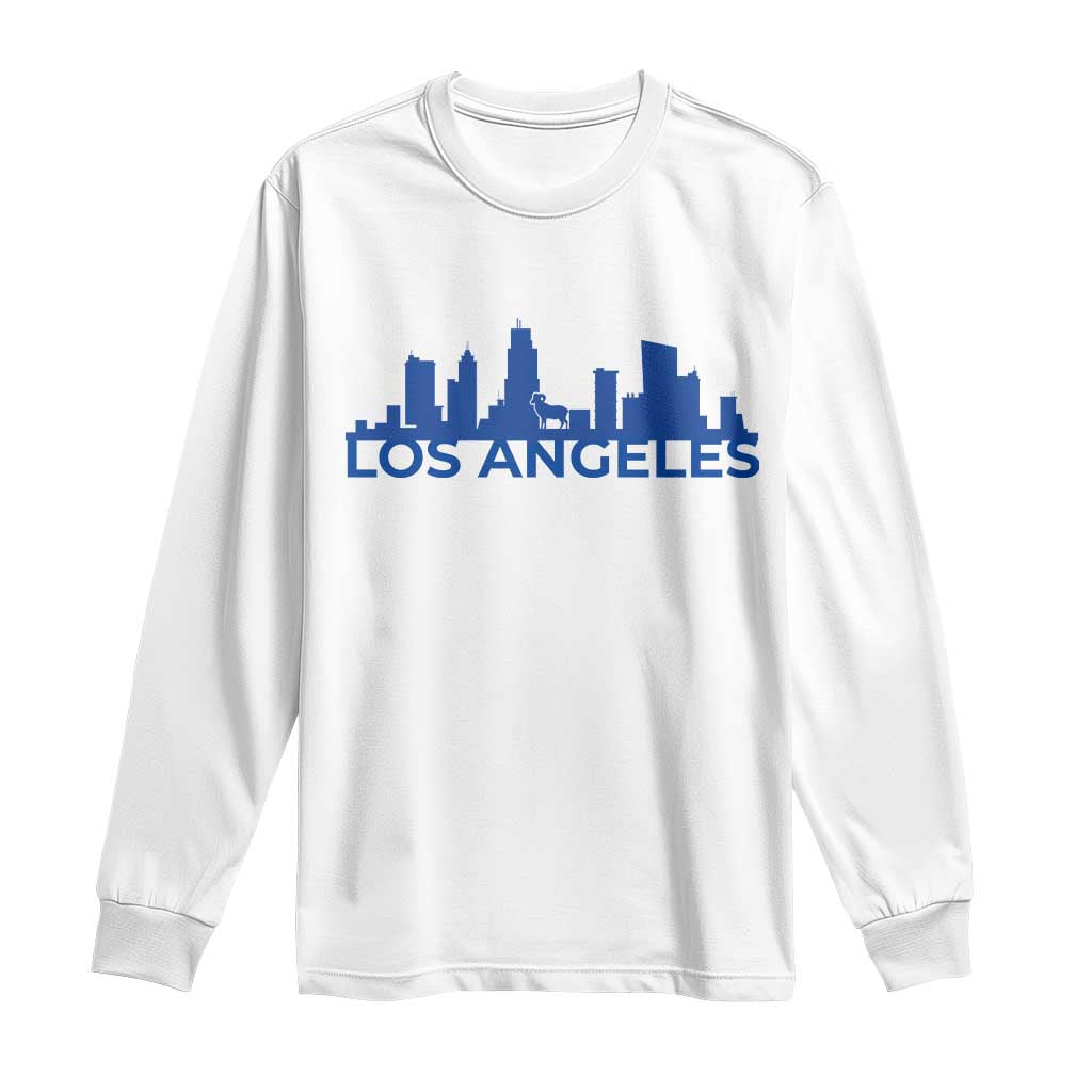 Vintage Los Angeles Skyline Ram Fan Long Sleeve Shirt Football Lover Gift TS12 White Print Your Wear