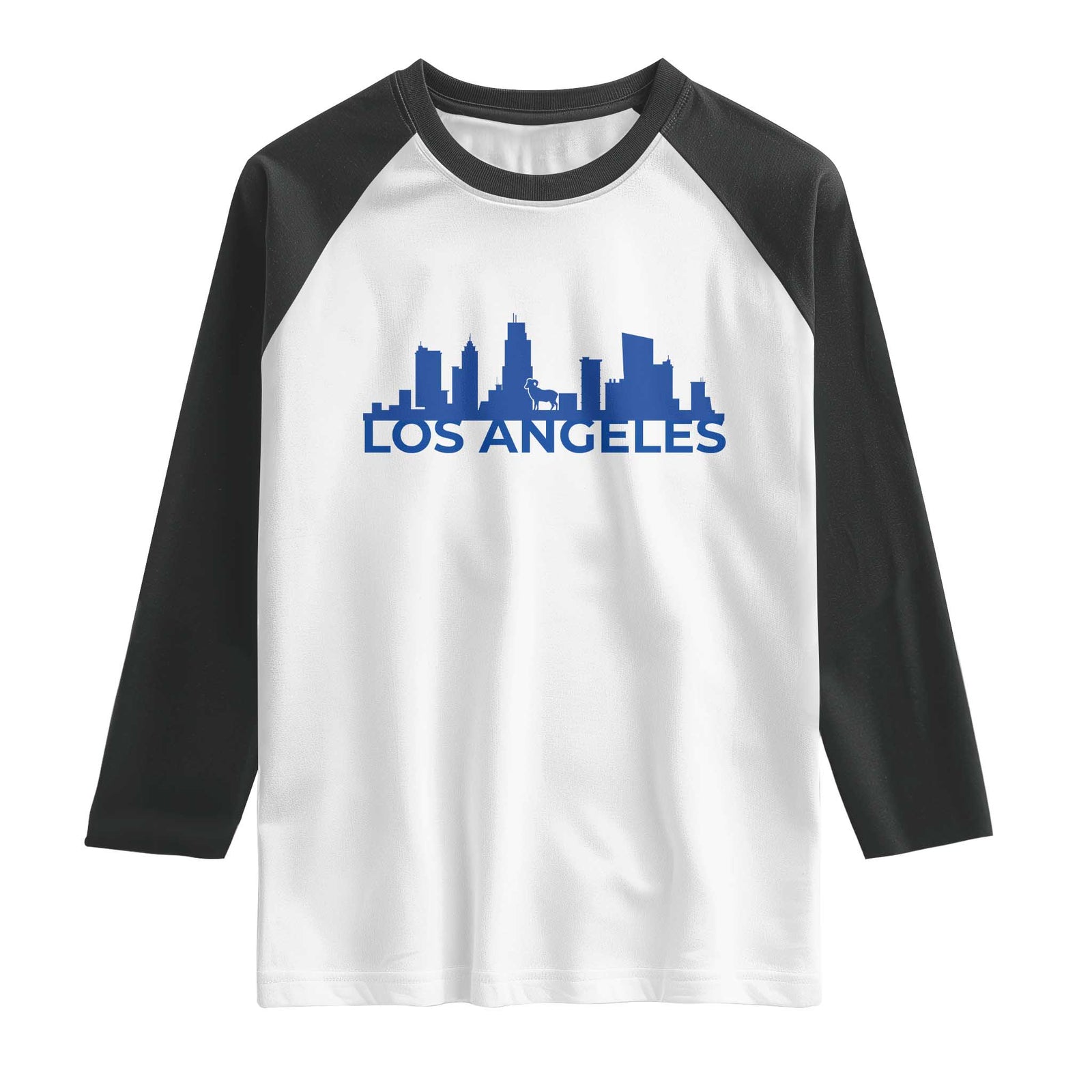 Vintage Los Angeles Skyline Ram Fan Raglan Shirt Football Lover Gift TS12 White Black Print Your Wear