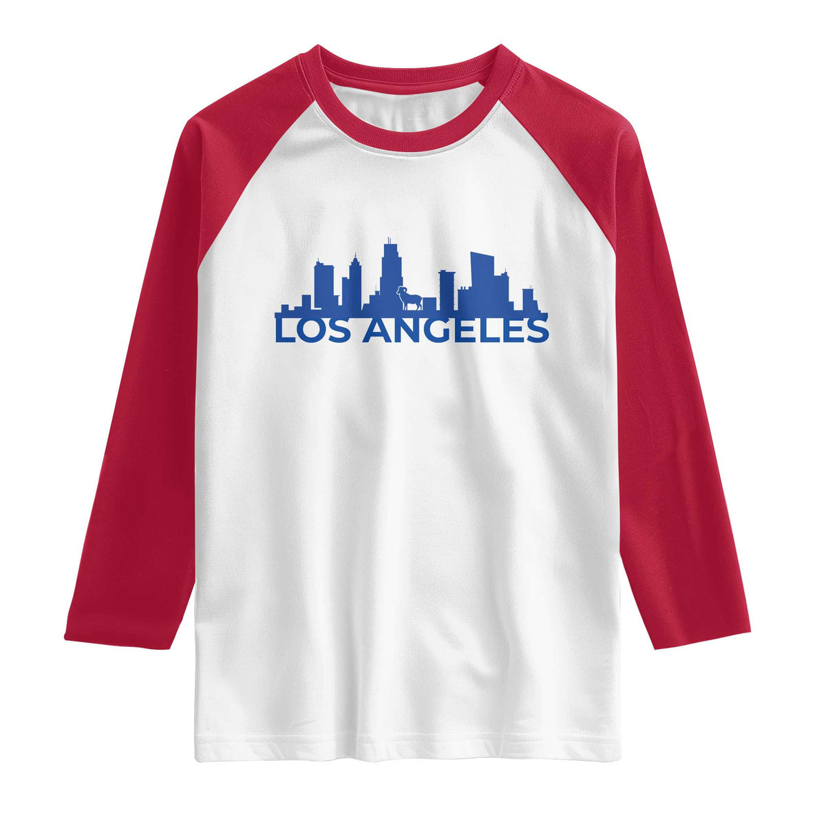 Vintage Los Angeles Skyline Ram Fan Raglan Shirt Football Lover Gift