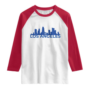 Vintage Los Angeles Skyline Ram Fan Raglan Shirt Football Lover Gift