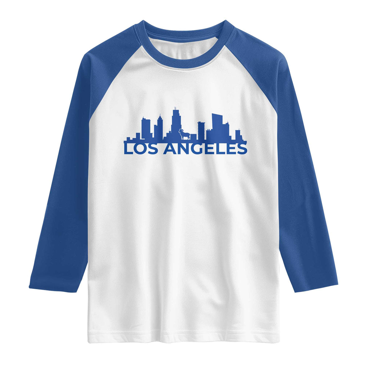 Vintage Los Angeles Skyline Ram Fan Raglan Shirt Football Lover Gift