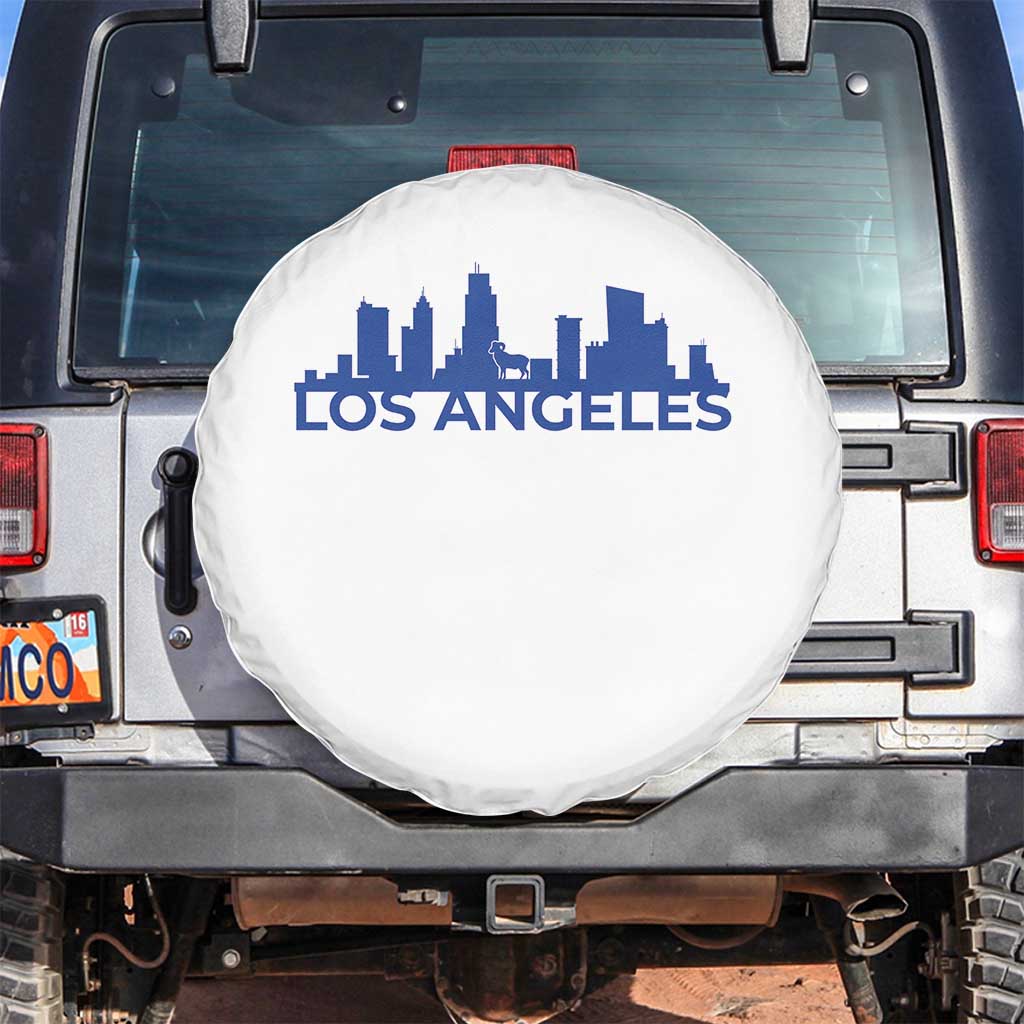 Vintage Los Angeles Skyline Ram Fan Spare Tire Cover Football Lover Gift TS12 No hole White Print Your Wear