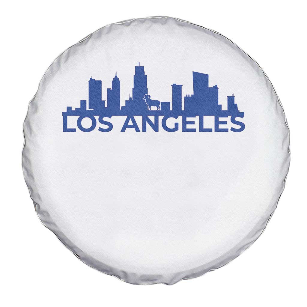 Vintage Los Angeles Skyline Ram Fan Spare Tire Cover Football Lover Gift