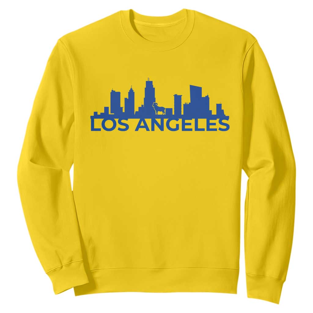 Vintage Los Angeles Skyline Ram Fan Sweatshirt Football Lover Gift