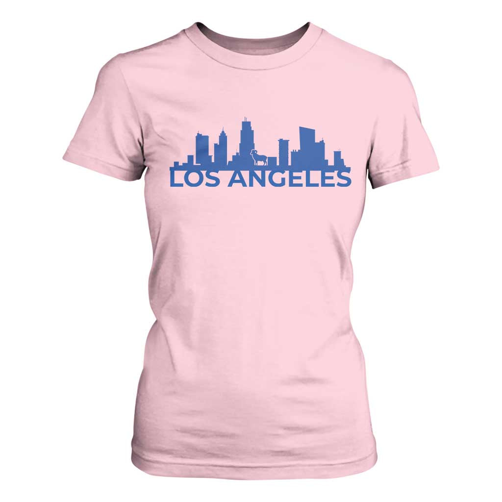 Vintage Los Angeles Skyline Ram Fan T Shirt For Women Football Lover Gift