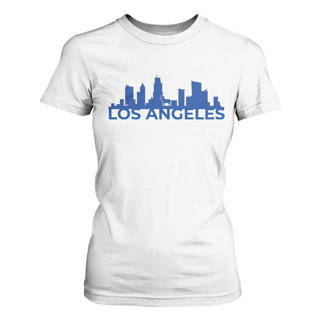 Vintage Los Angeles Skyline Ram Fan T Shirt For Women Football Lover Gift TS12 White Print Your Wear