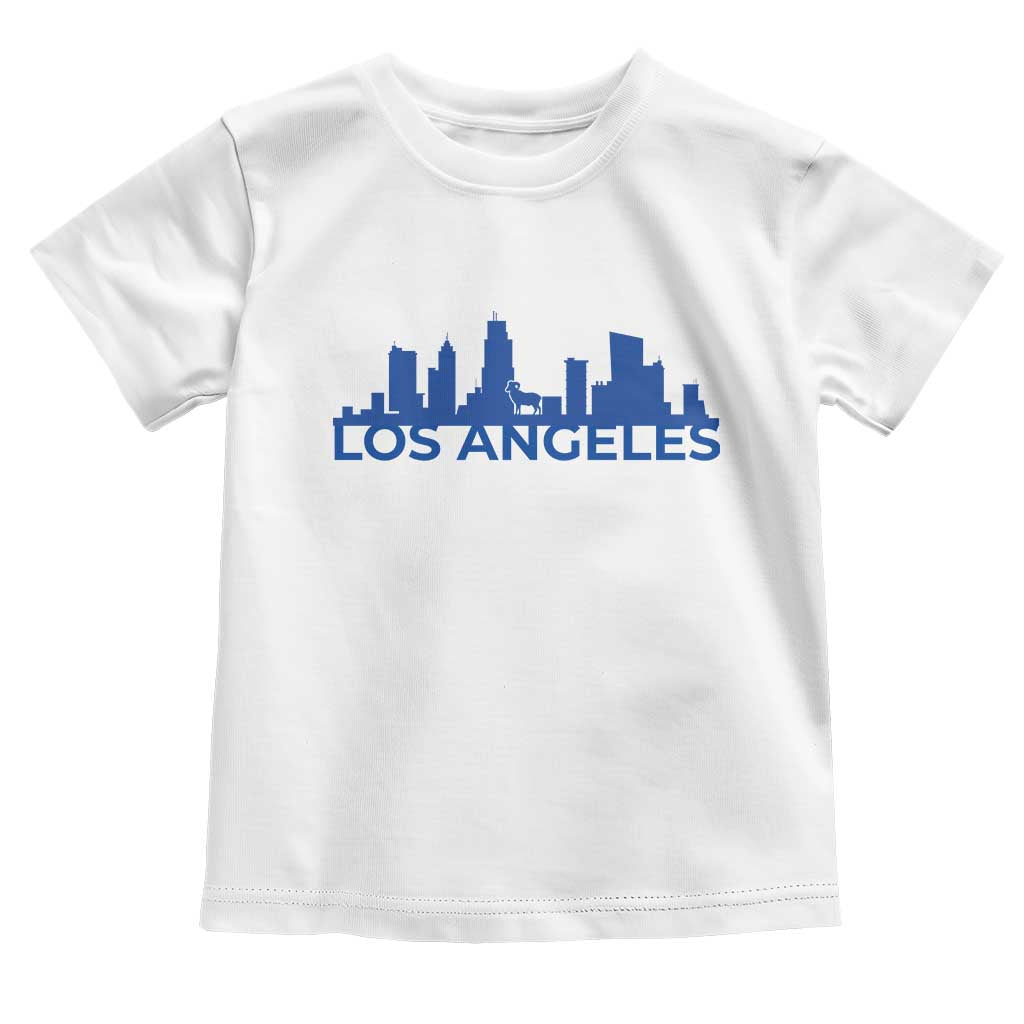 Vintage Los Angeles Skyline Ram Fan Toddler T Shirt Football Lover Gift TS12 White Print Your Wear