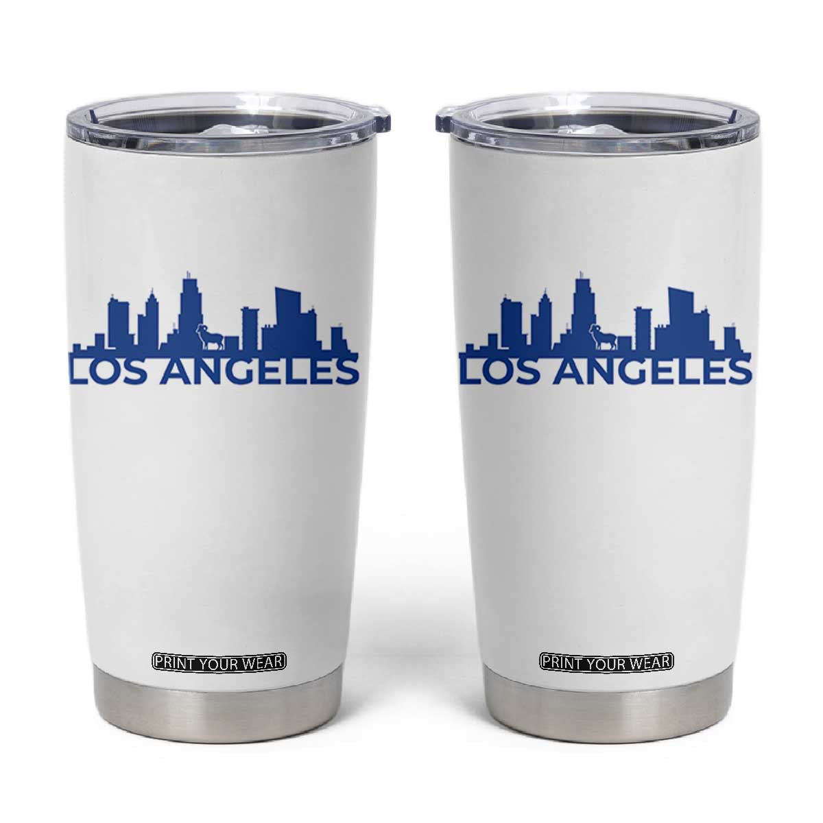 Vintage Los Angeles Skyline Ram Fan Tumbler Cup Football Lover Gift TS12 White Print Your Wear