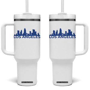 Vintage Los Angeles Skyline Ram Fan Tumbler With Handle Football Lover Gift