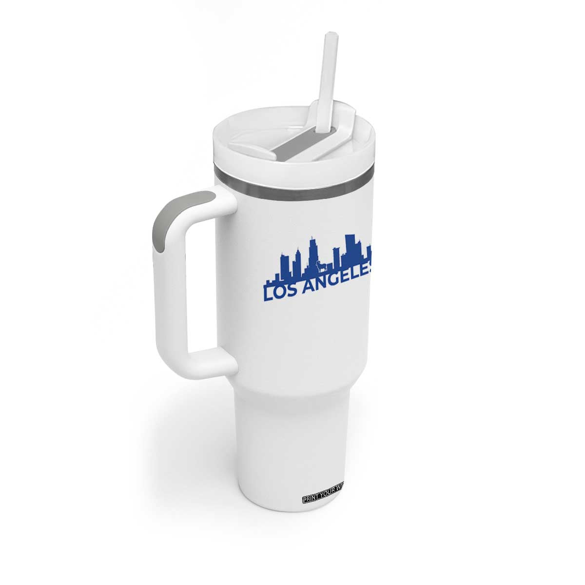 Vintage Los Angeles Skyline Ram Fan Tumbler With Handle Football Lover Gift