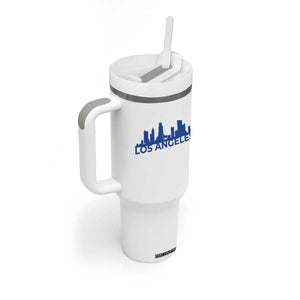 Vintage Los Angeles Skyline Ram Fan Tumbler With Handle Football Lover Gift