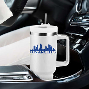 Vintage Los Angeles Skyline Ram Fan Tumbler With Handle Football Lover Gift