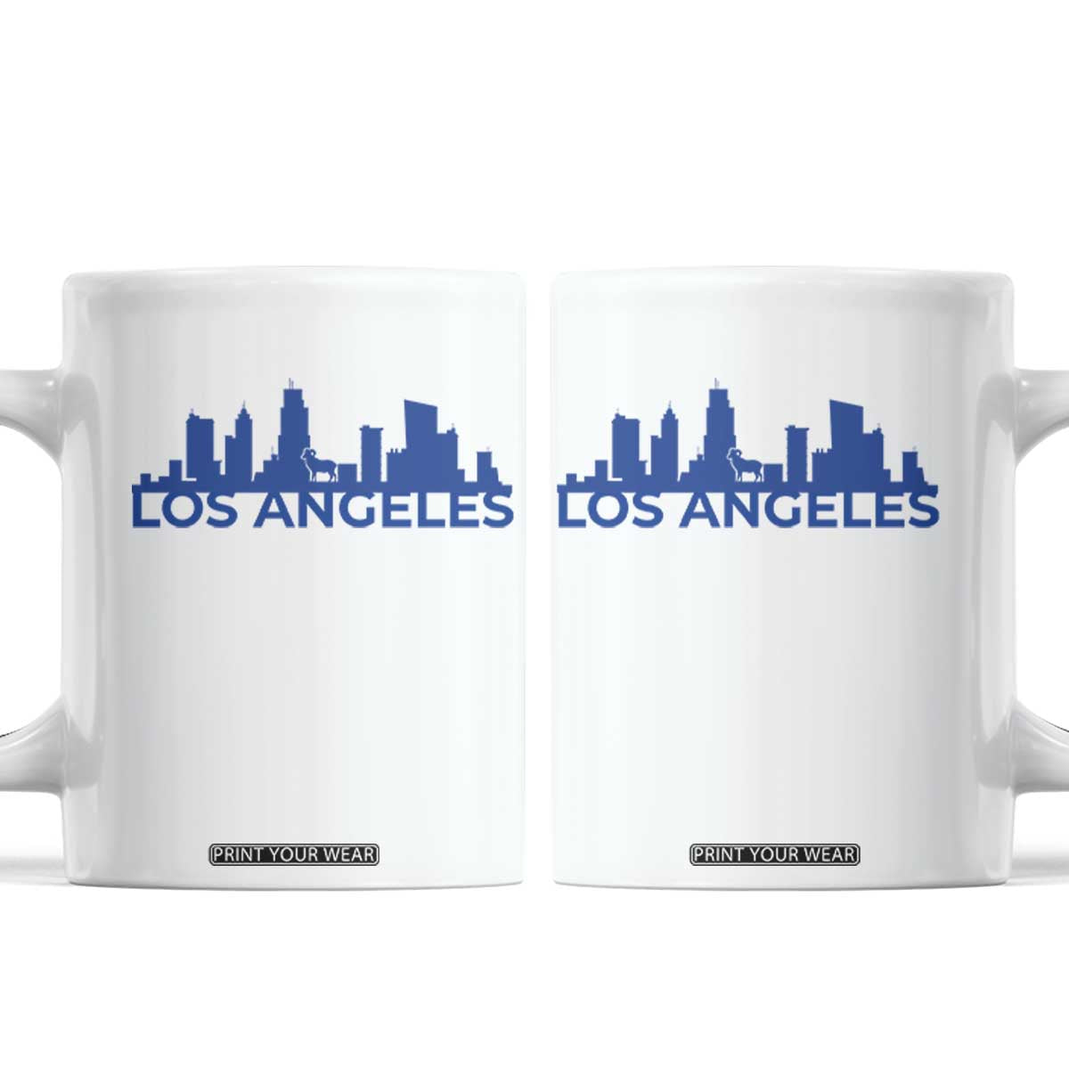 Vintage Los Angeles Skyline Ram Fan Coffee Mug Football Lover Gift TS12 White Print Your Wear