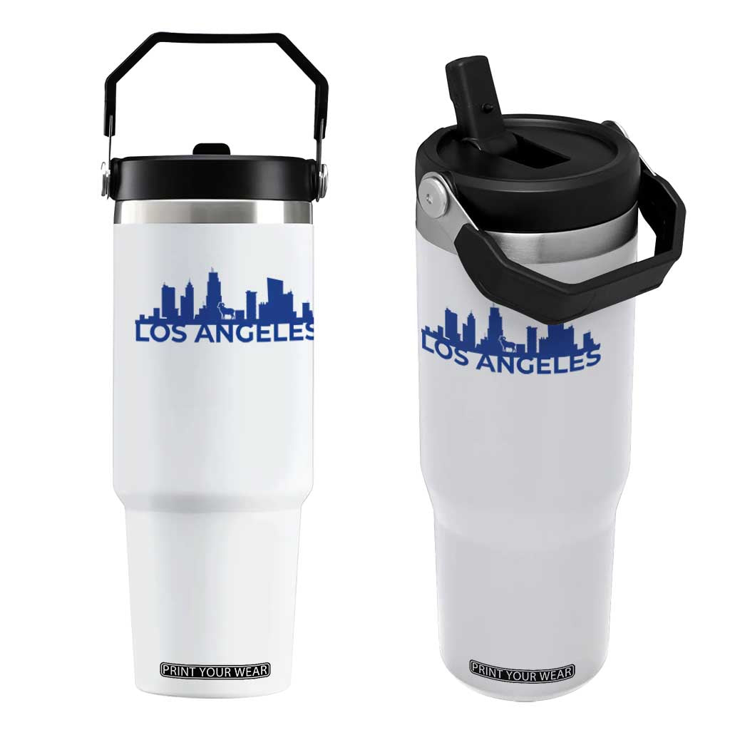 Vintage Los Angeles Skyline Ram Fan Flip Straw Tumbler Football Lover Gift TS12 One Size: 30 oz White Print Your Wear