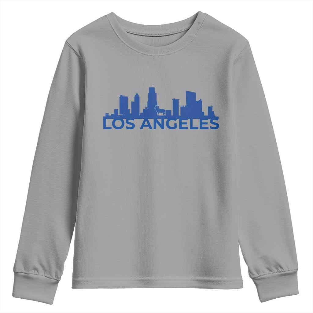 Vintage Los Angeles Skyline Ram Fan Youth Sweatshirt Football Lover Gift
