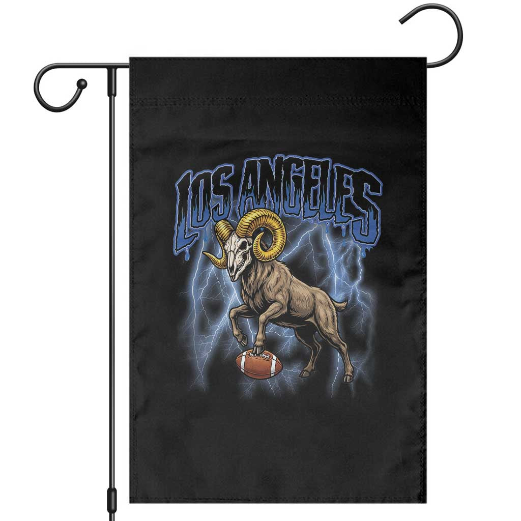 Gothic Lightning Ram Skull Garden Flag Game Day Sports Fan Gift TS12 Black Print Your Wear