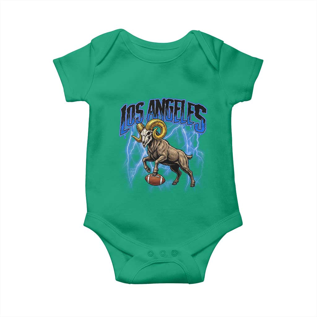 Gothic Lightning Ram Skull Baby Onesie Game Day Sports Fan Gift