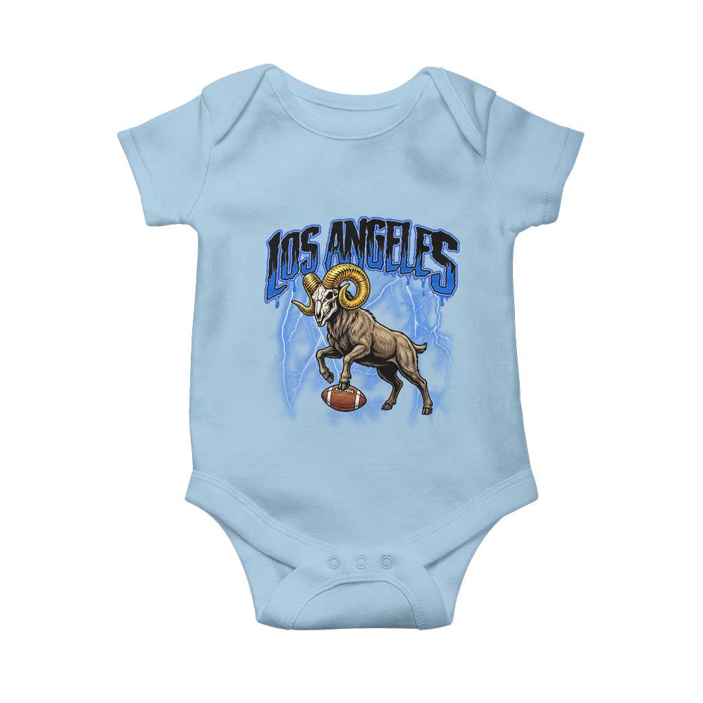 Gothic Lightning Ram Skull Baby Onesie Game Day Sports Fan Gift