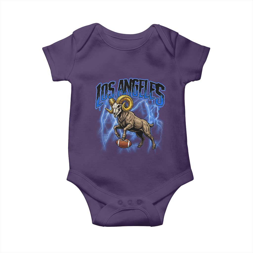 Gothic Lightning Ram Skull Baby Onesie Game Day Sports Fan Gift