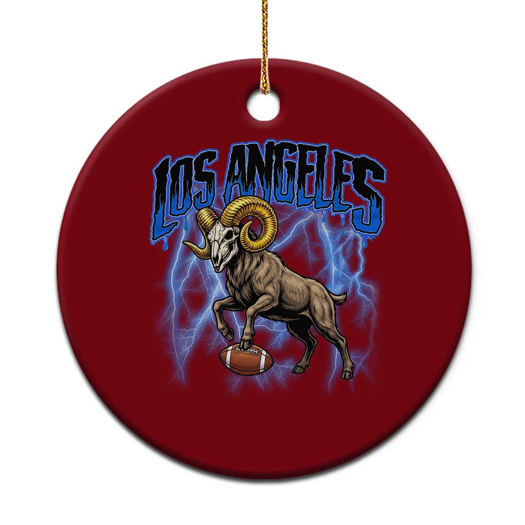 Gothic Lightning Ram Skull Ceramic Ornament Game Day Sports Fan Gift TS12 1pc Red Print Your Wear