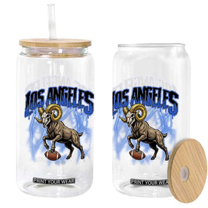 Gothic Lightning Ram Skull Glass Can Game Day Sports Fan Gift