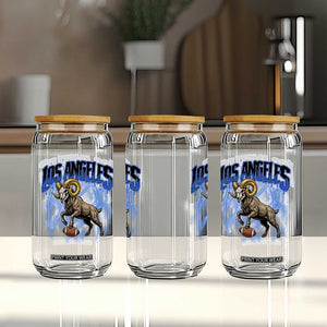 Gothic Lightning Ram Skull Glass Can Game Day Sports Fan Gift