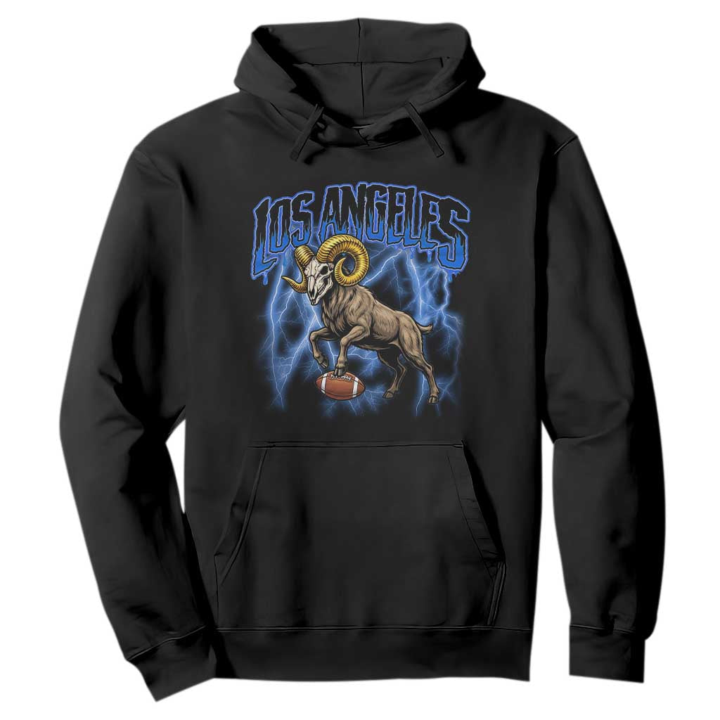 Gothic Lightning Ram Skull Hoodie Game Day Sports Fan Gift
