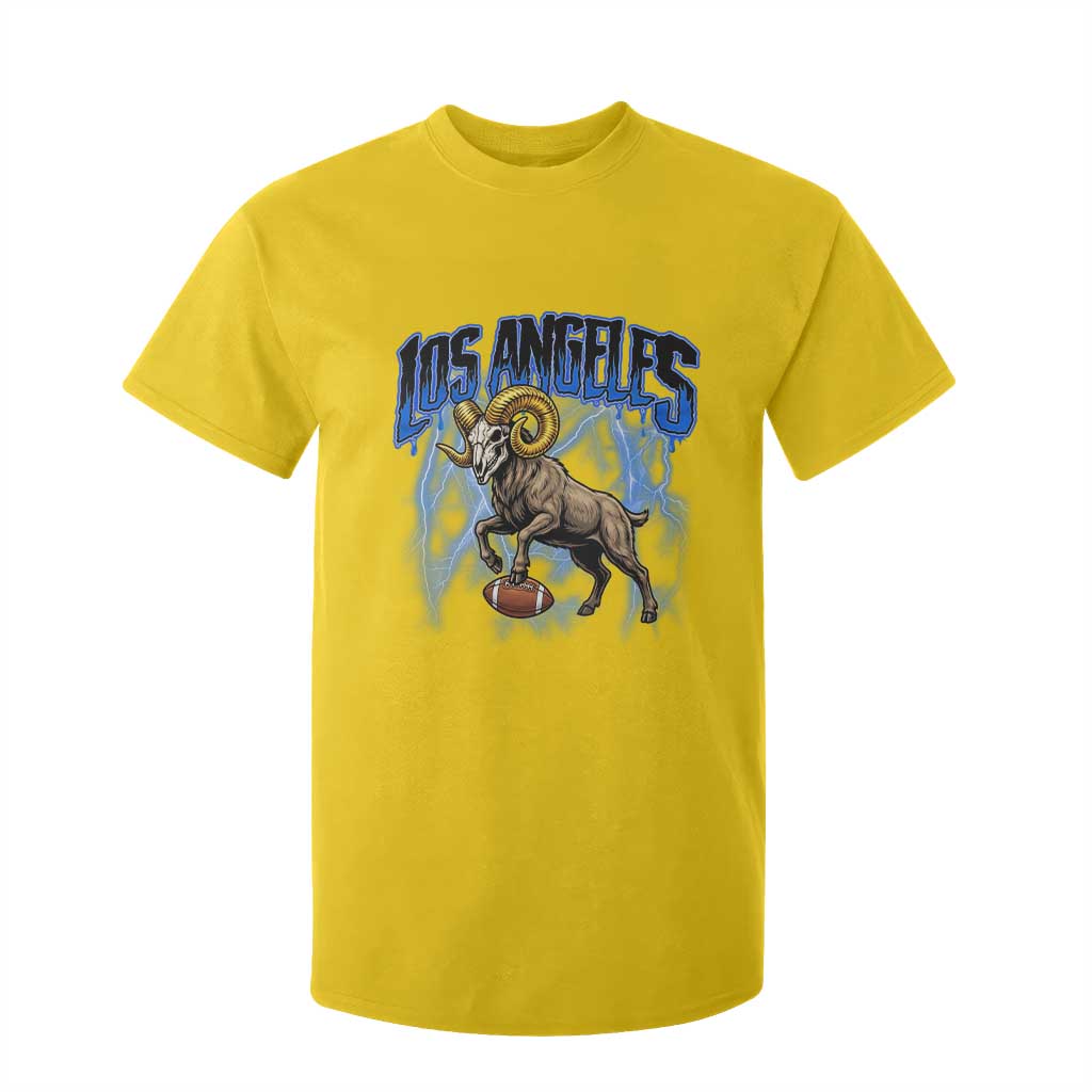 Gothic Lightning Ram Skull T Shirt For Kid Game Day Sports Fan Gift