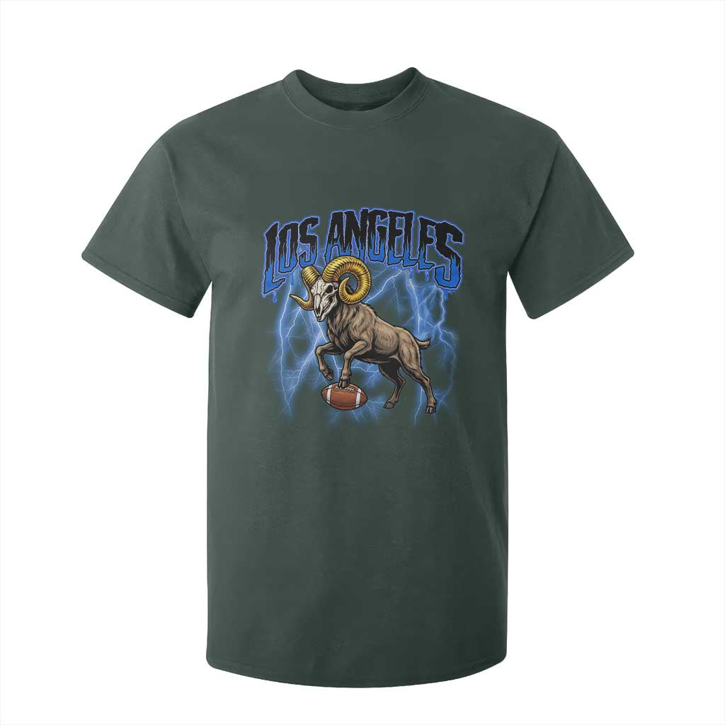 Gothic Lightning Ram Skull T Shirt For Kid Game Day Sports Fan Gift