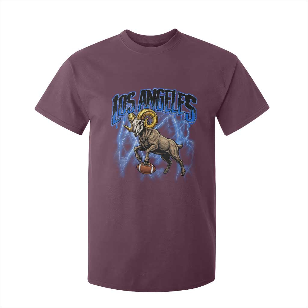 Gothic Lightning Ram Skull T Shirt For Kid Game Day Sports Fan Gift